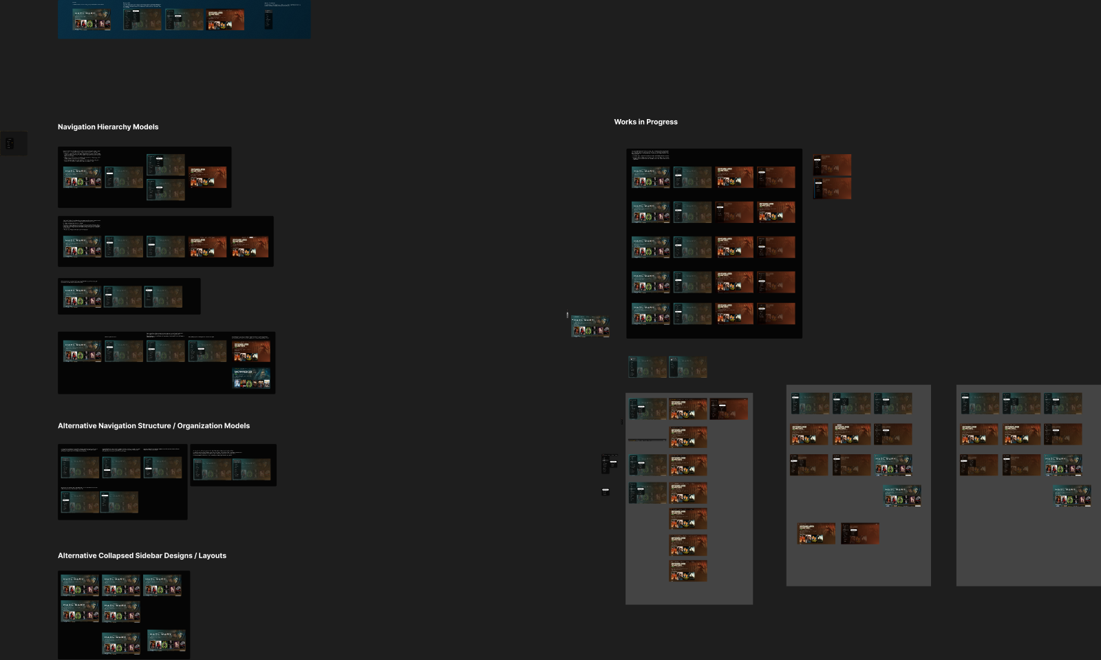 Figma explorations overview